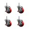 Service Caster 35 Inch Red Polyurethane Wheel Swivel 58 Inch Threaded Stem Caster Set with Brake SCC SCC-TS20S3514-PPUB-RED-TLB-58212-4 - alternate 1